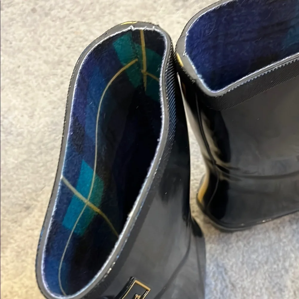 Joules Kelly Welly Black Glossy Rain Boots with Buckle US 5 UK 3